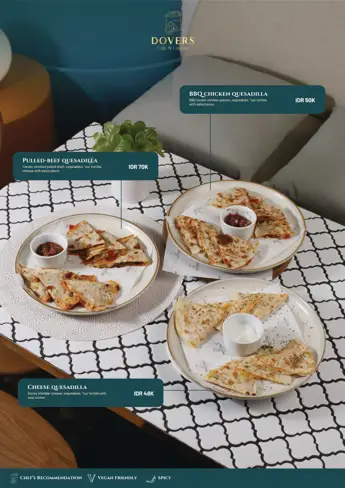 Menu Dovers halaman 4: Snacks & Starters