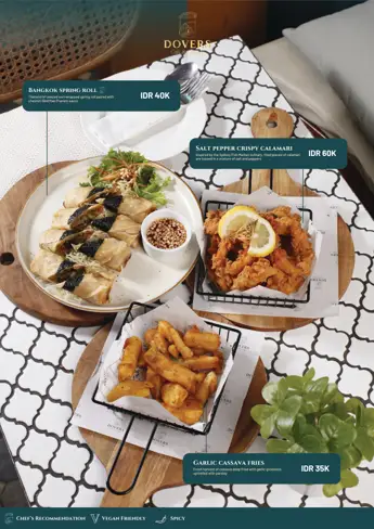 Menu Dovers halaman 6: Snacks & Starters